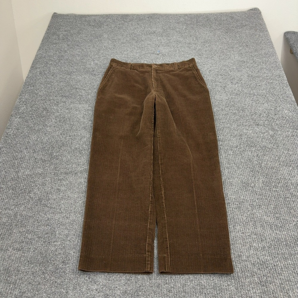 Jos A Bank Pants Mens 34 Brown Cotton Corduroy Wide Wale Classic Business Casual